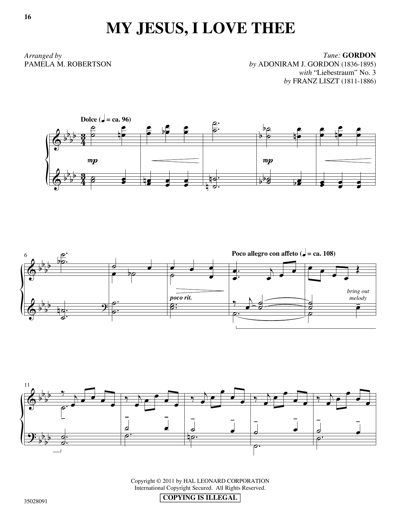 Produktbild zu: My Jesus, I Love Thee (with "Liebestraum")