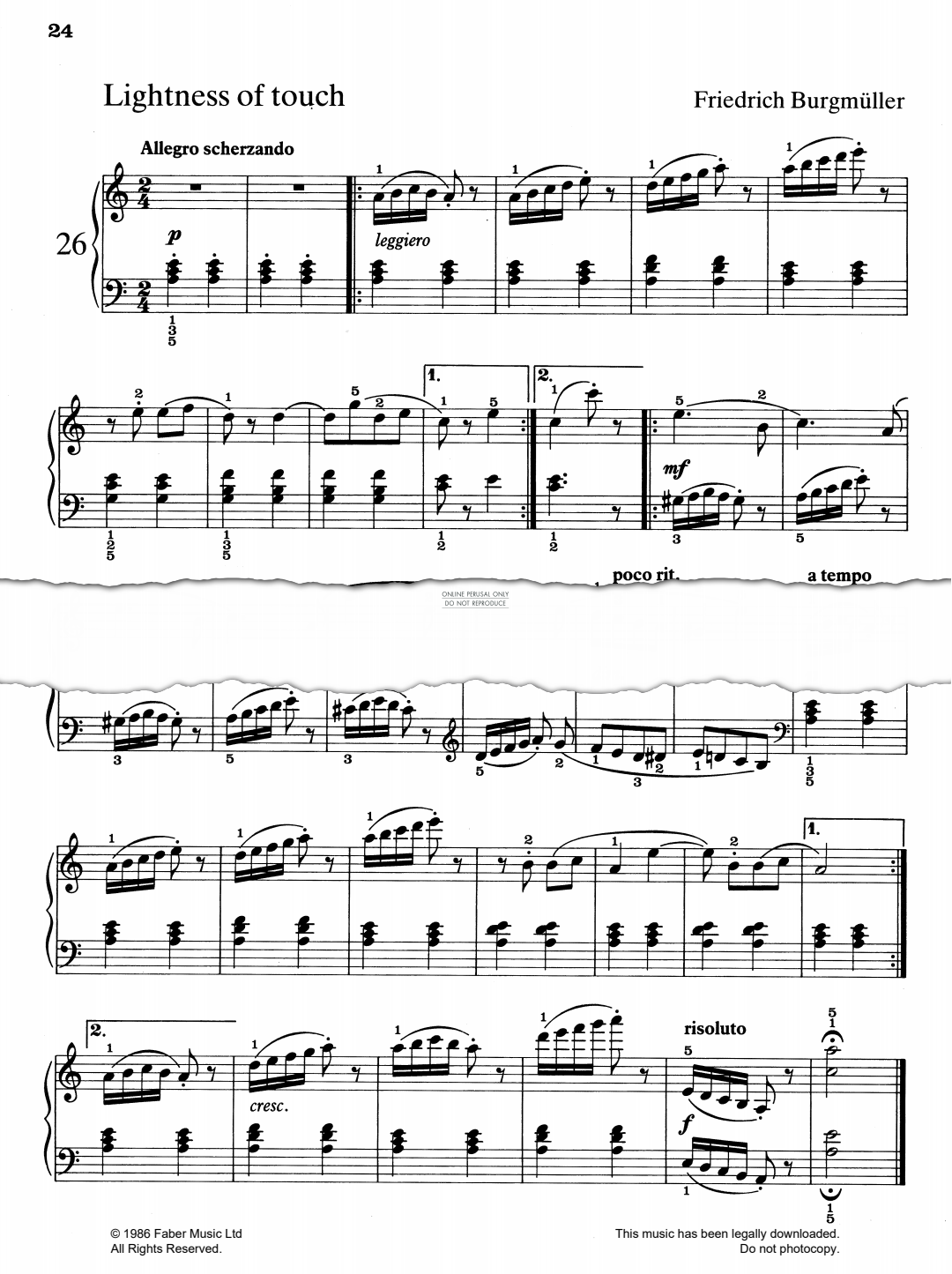 Produktgalerie: Seite 1 von 1 Lightness Of Touch, Johann Friedrich Burgmüller, Klavier
