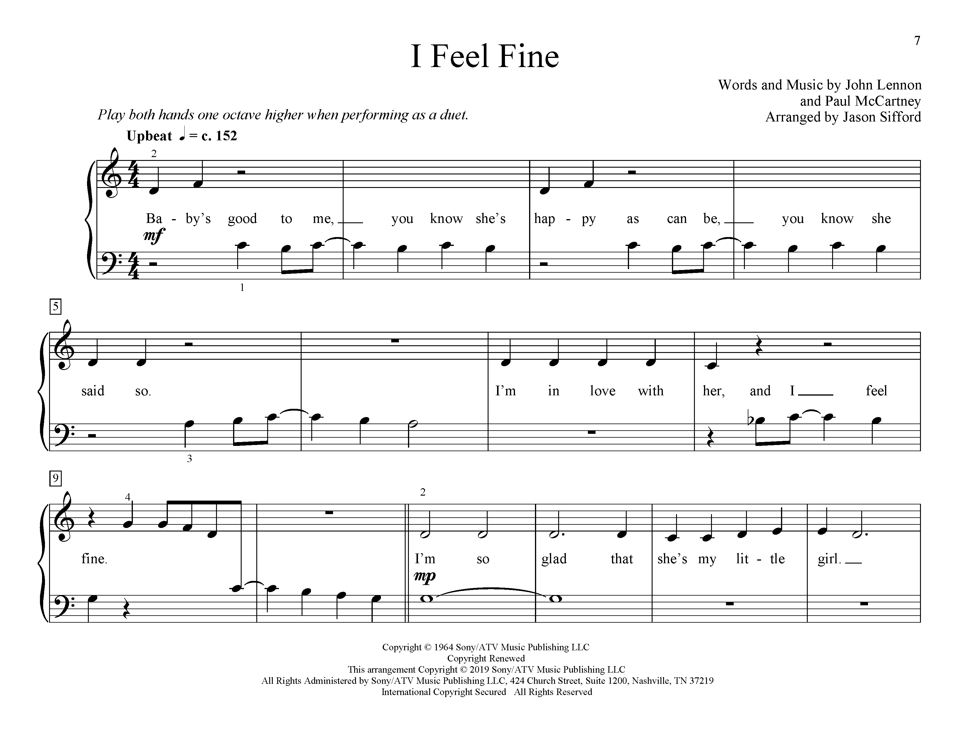 Produktbild zu: I Feel Fine (arr. Jason Sifford)