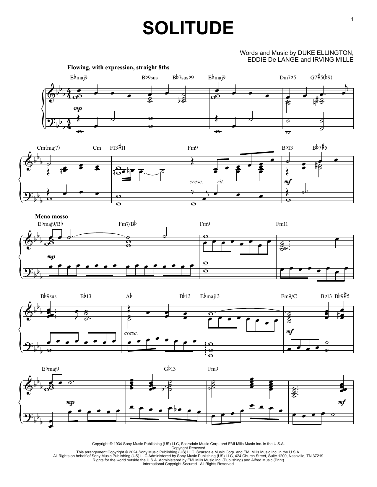 Produktbild zu:  Solitude (arr. Brent Edstrom) - Duke Ellington