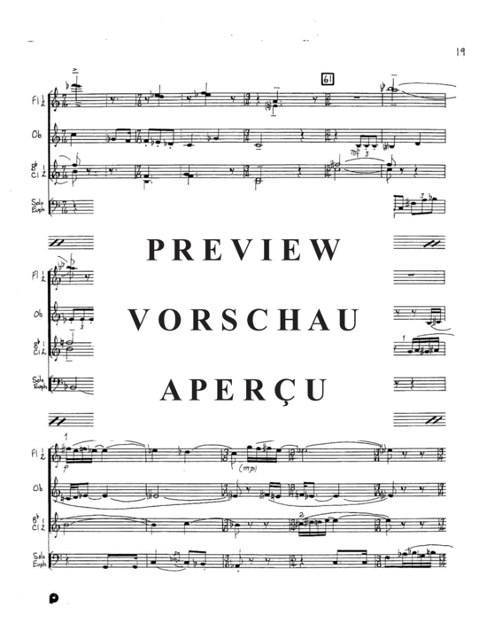 Produktgalerie: Seite 21 von 21 Concertino , , (Gemischtes Ensemble 2x Flöte, Oboe, 2x Klarinette +Euphonium Solo)