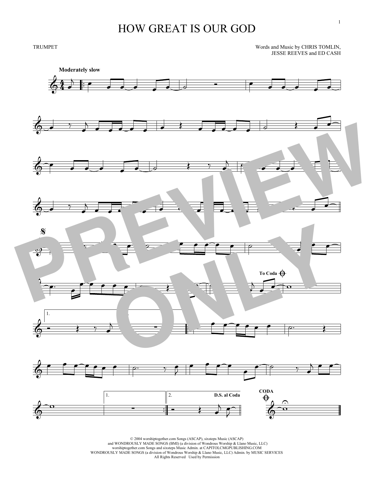 Produktgalerie: Seite 1 von 1 How Great Is Our God, Chris Tomlin, Trompete
