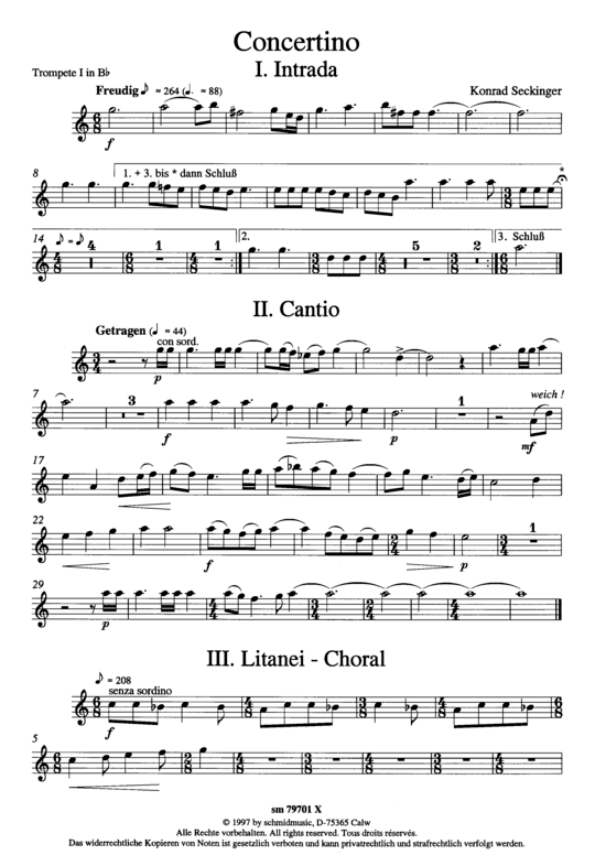 Produktbild zu: Concertino Konrad Seckinger (3 Sätze)