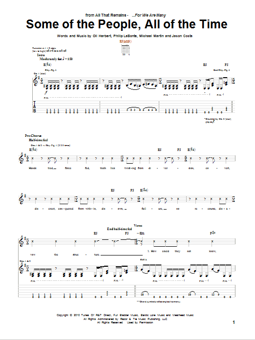Produktgalerie: Seite 1 von 1 Some Of The People, All Of The Time, All That Remains, Gitarre