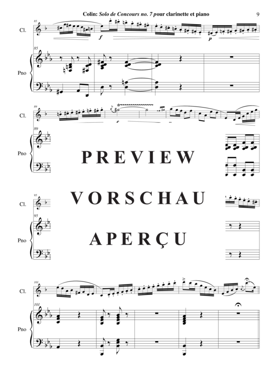 Product gallery: Page 10 of 21 Solo de Concours no. 7 , Colin, Charles (1862-1881)/Wehage, Paul Arr., (clarinet in Bb + piano)