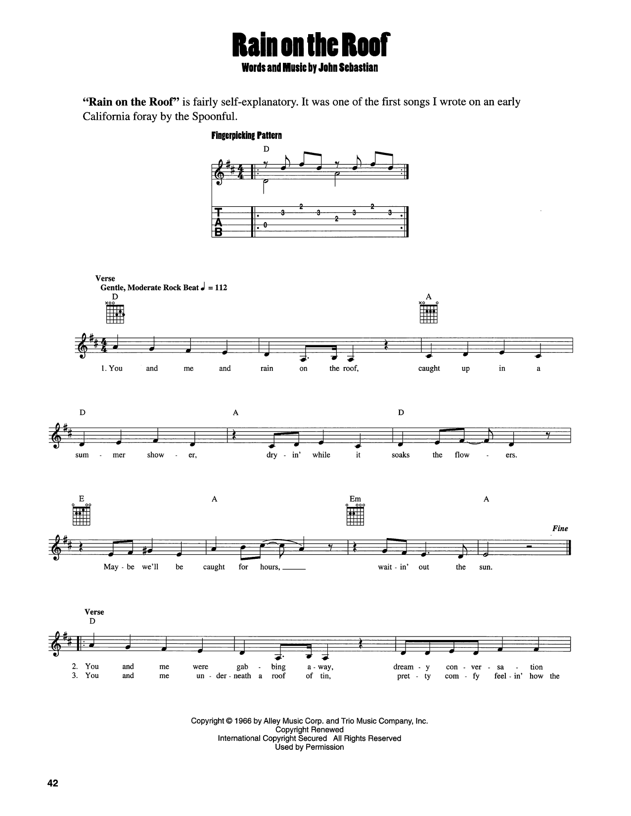 Produktgalerie: Seite 1 von 1 Rain On The Roof, John Sebastian, Gitarre