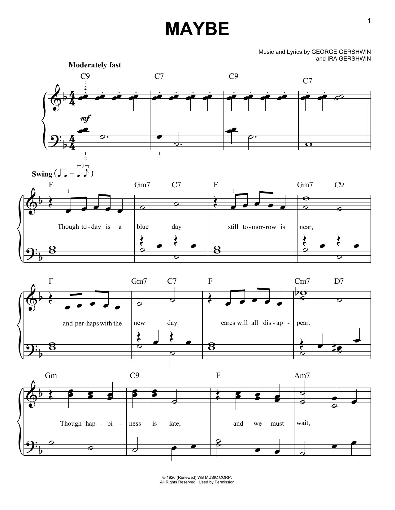 Produktgalerie: Seite 1 von 1 Maybe, George Gershwin, Klavier