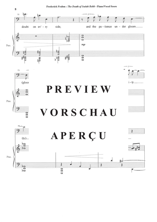 Product gallery: Page 19 of 21 The Death of Isiah Robb , , (mezzo soprano, baritone + male choir TBB + piano)