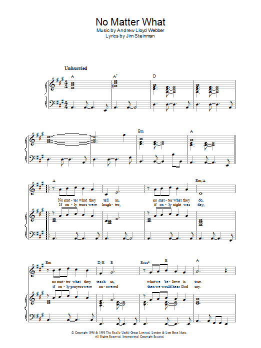 Produktgalerie: Seite 1 von 1 No Matter What, Boyzone, Gesang, Gitarre, Klavier