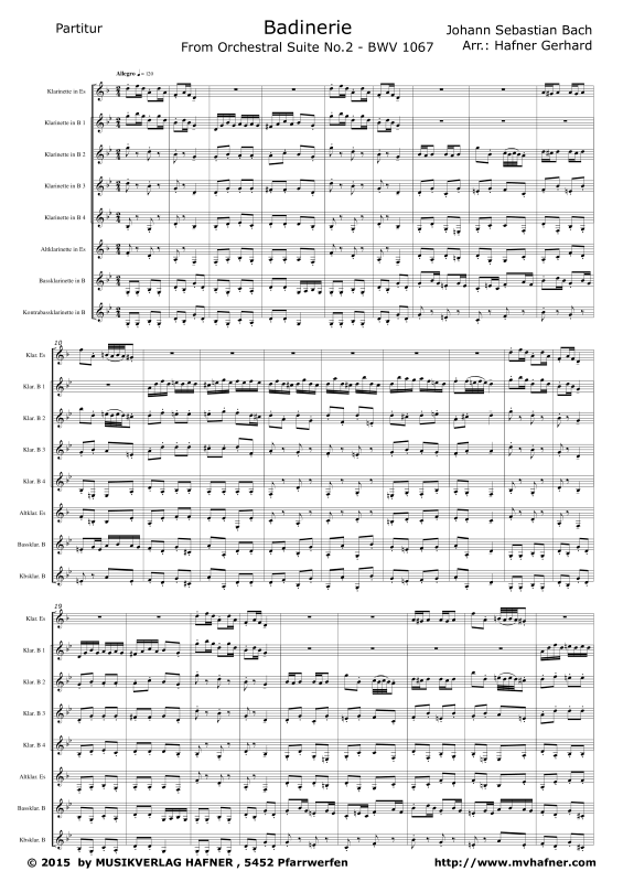 Product gallery: Page 1 of 11 Badinerie, , (clarinet choir)