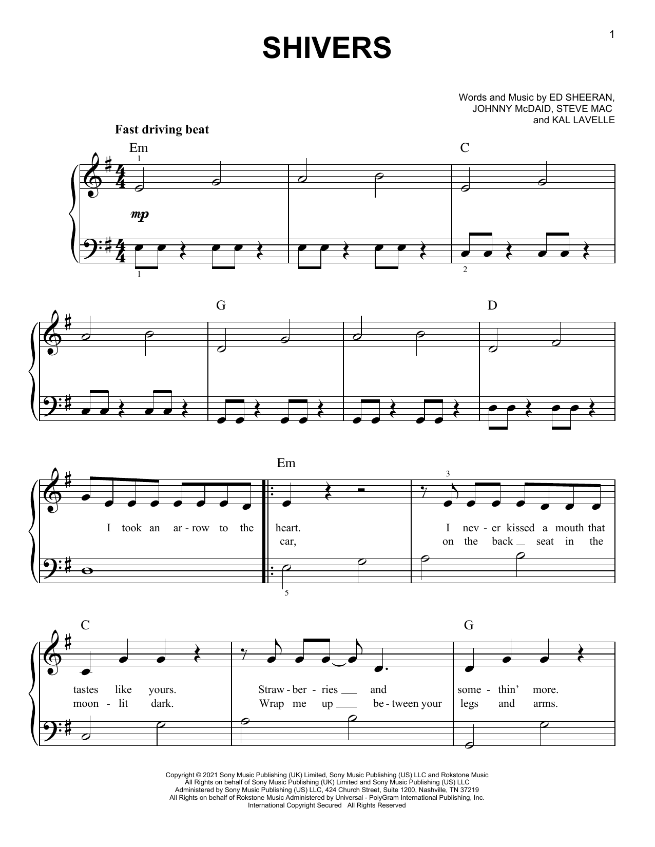Produktgalerie: Seite 1 von 1 Shivers, Ed Sheeran, Klavier