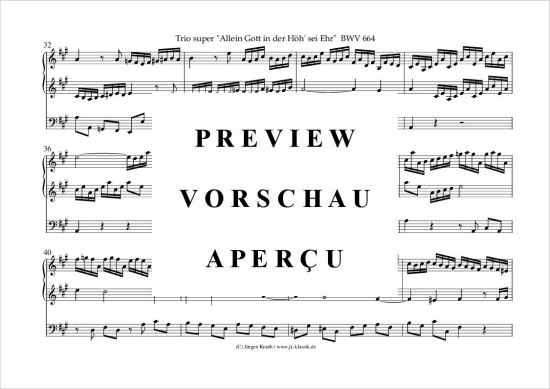 gallery: Trio super "Allein Gott in der Höh´ sei Ehr" BWV 664 , , (Orgel Solo)