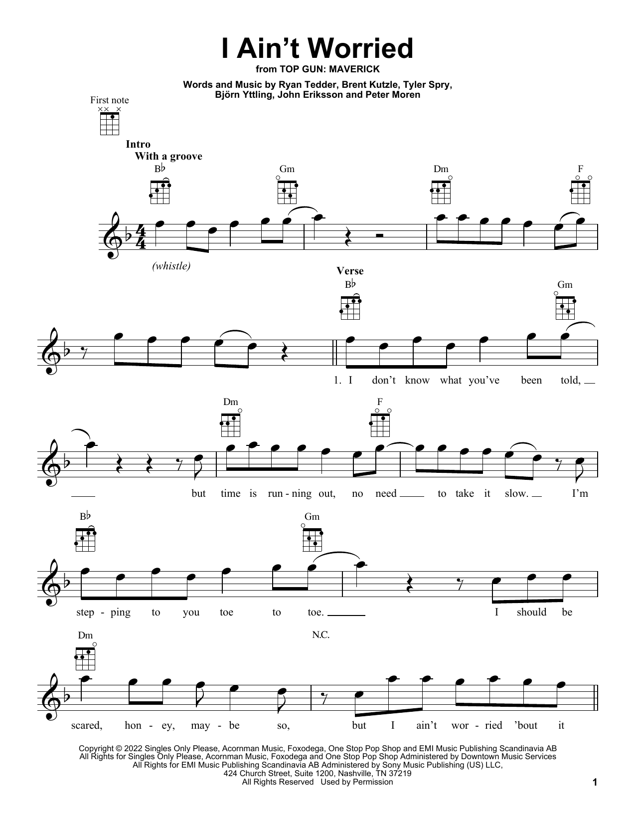 Produktbild zu:  I Ain't Worried (from Top Gun: Maverick) - OneRepublic