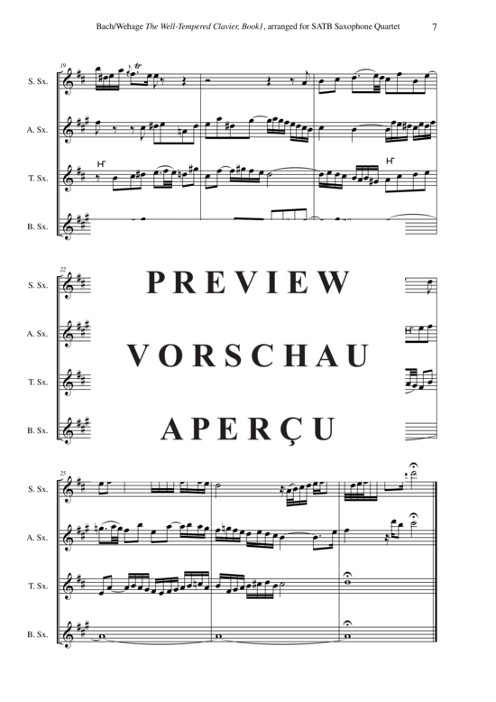 gallery: The Well-Tempered Clavier, book 1 24 Preludes and Fuges, BWV 846-869 , , (Saxophone Quartet SATB)