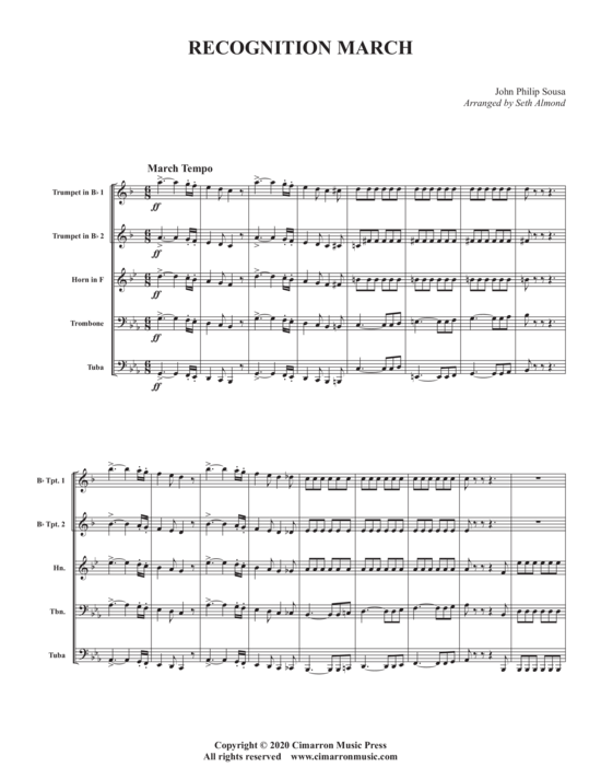 Produktbild zu: Recognition March John Phillip Sousa