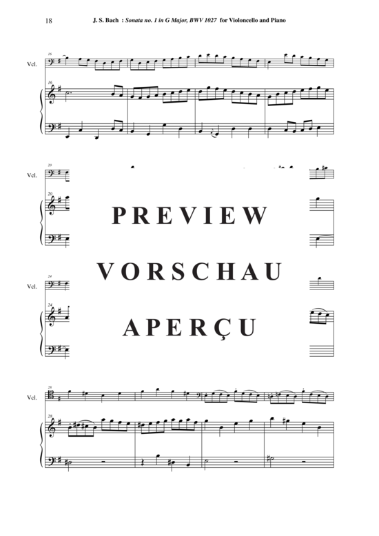 Product gallery: Page 19 of 21 Viola da Gamba Sonata Nr. 1, BWV 1027 , , (Cello + Klavier)