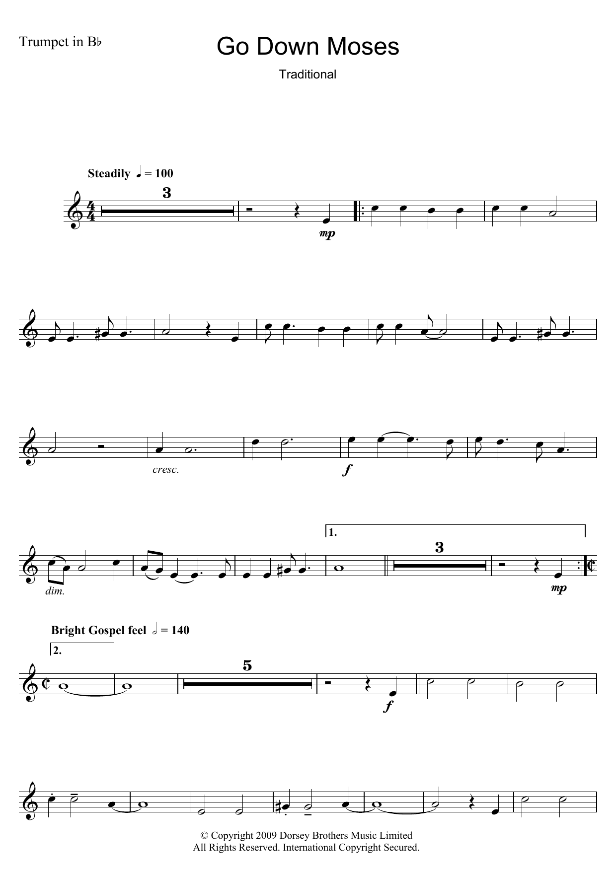 Produktgalerie: Seite 1 von 1 Go Down Moses, The Golden Gate Quartet, Trompete