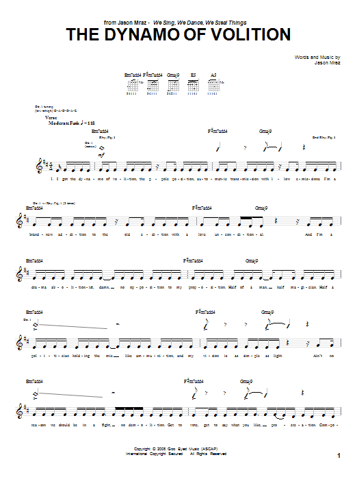 Product gallery: Page 1 of 1 The Dynamo Of Volition, Jason Mraz