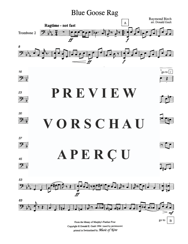 Produktgalerie: Seite 10 von 10 Blue Goose Rag, , Blechbläser Quartett