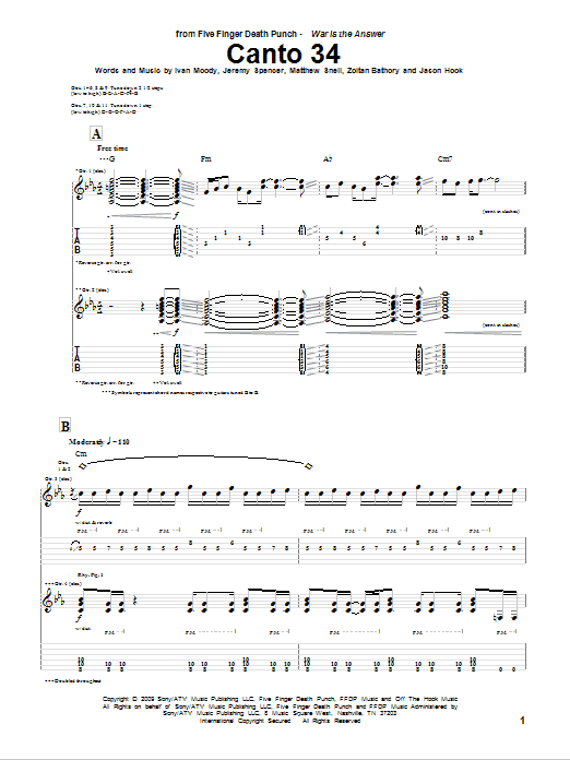 Produktgalerie: Seite 1 von 1 Canto 34, Five Finger Death Punch, Gitarre