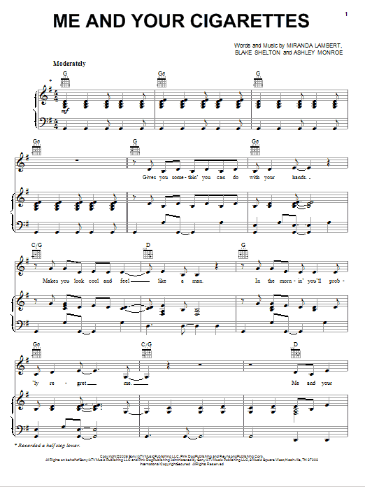 Produktgalerie: Seite 1 von 1 Me And Your Cigarettes, Miranda Lambert, Gesang, Gitarre, Klavier