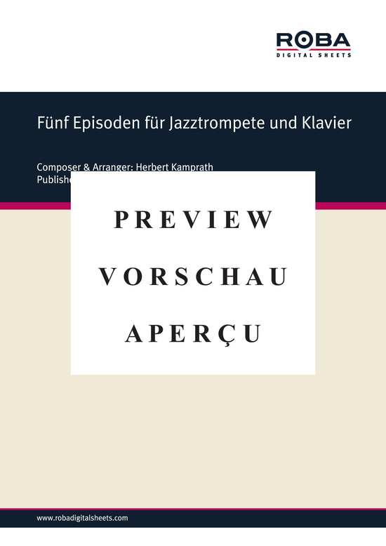Produktgalerie: Seite 2 von 8 Fünf Episoden für Jazztrompete in 3 Sätzen, , Trompete und Klavier
