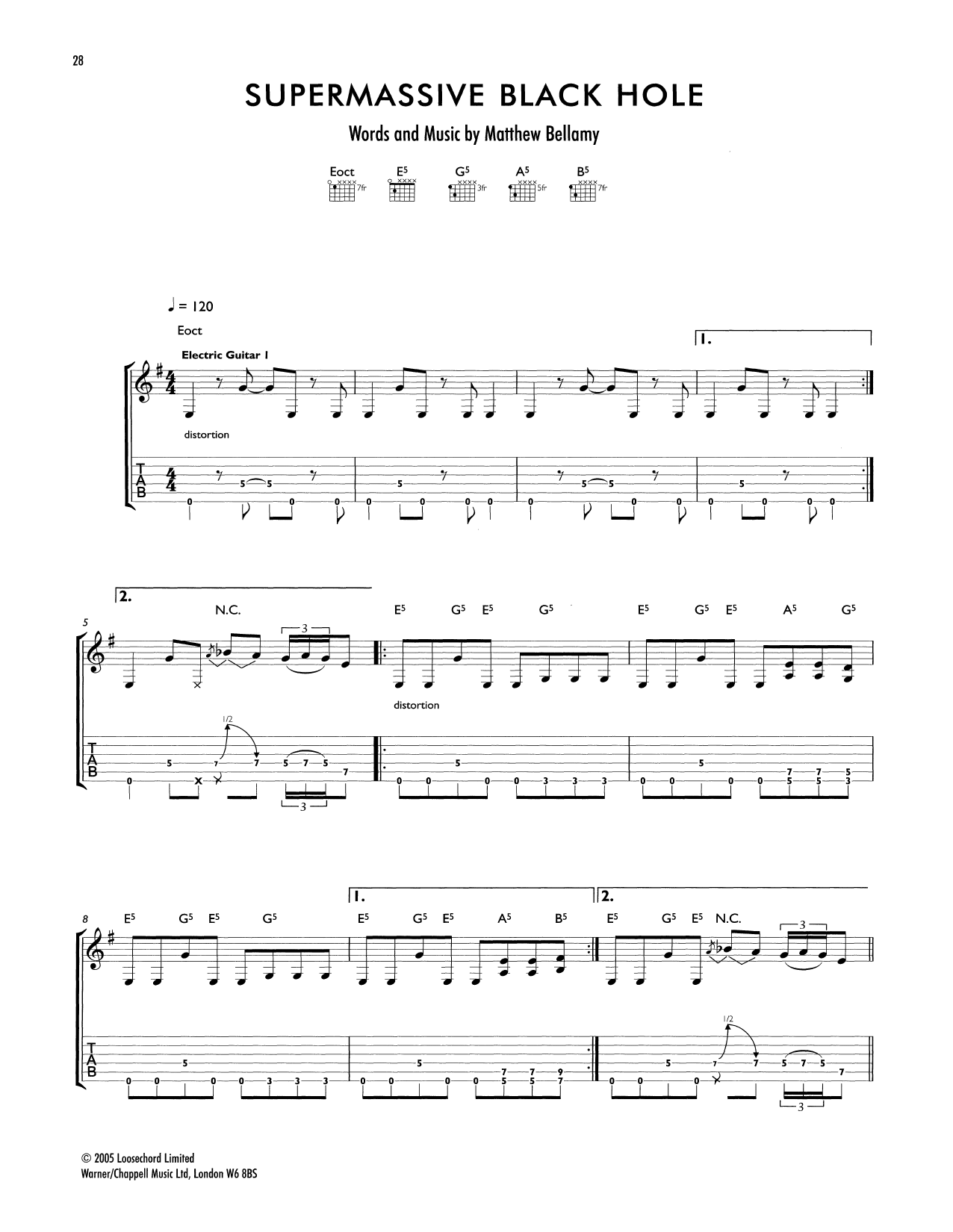 Produktgalerie: Seite 1 von 1 Supermassive Black Hole, Muse, Gitarre