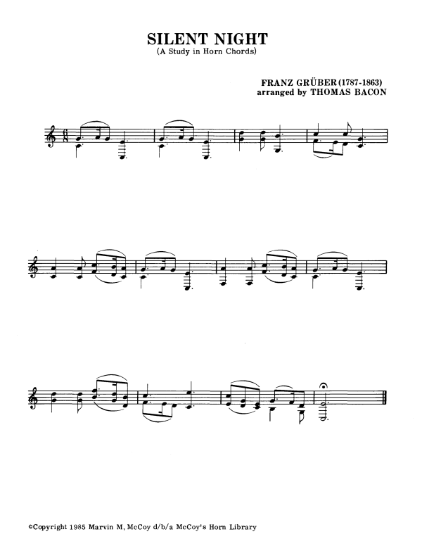 Produktbild zu: Silent Night (A Study in Horn Chords)Franz Gruber