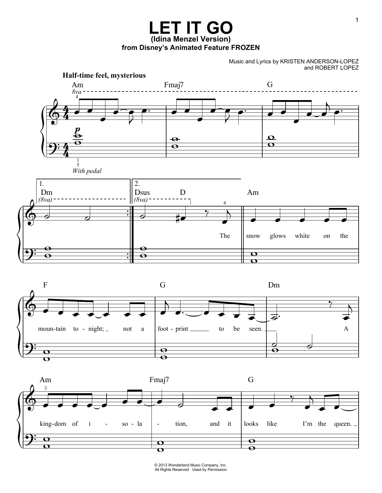 Produktgalerie: Seite 1 von 1 Let It Go (from Frozen), Idina Menzel, Klavier