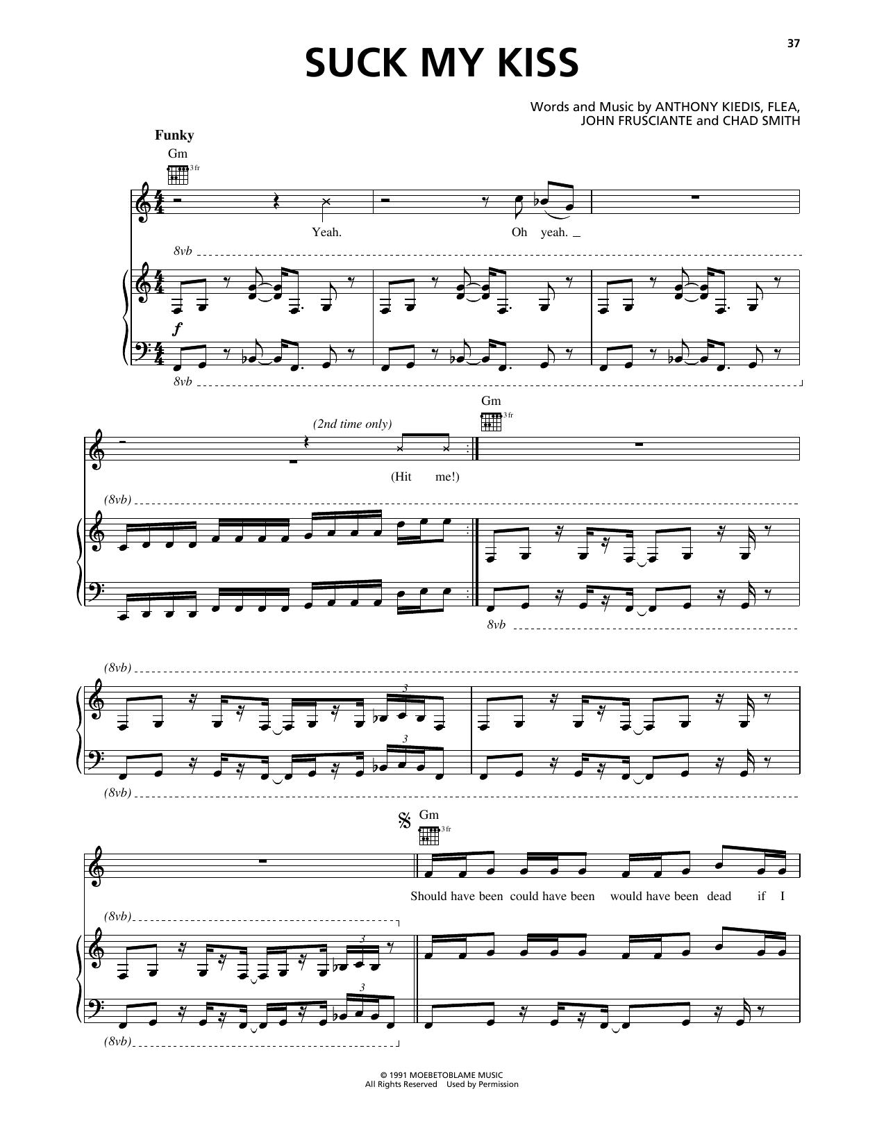 Produktgalerie: Seite 1 von 1 Suck My Kiss, Red Hot Chili Peppers, Gesang, Gitarre, Klavier