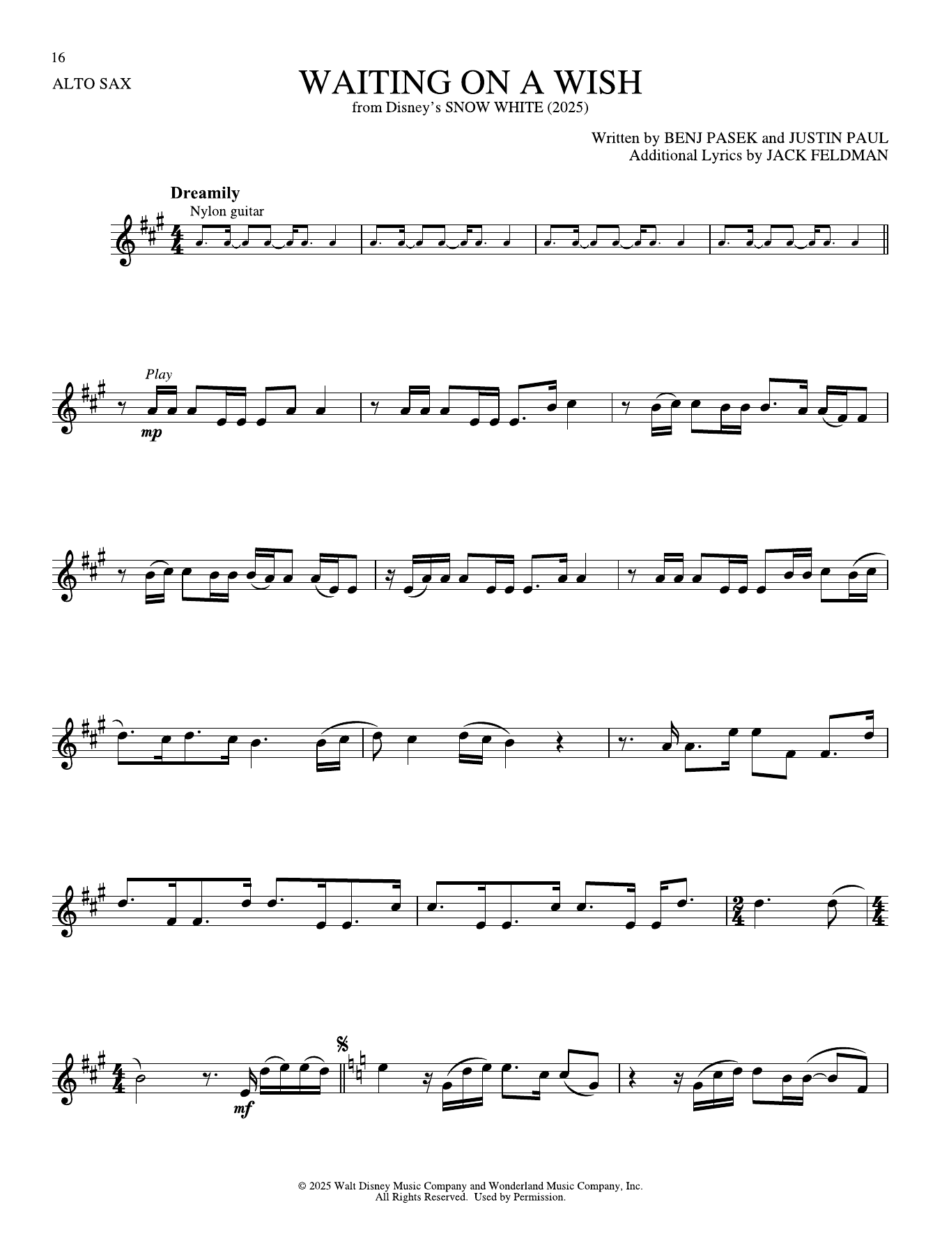 Product gallery: Page 1 of 1 Waiting On A Wish (from Snow White) (2025), Rachel Zegler