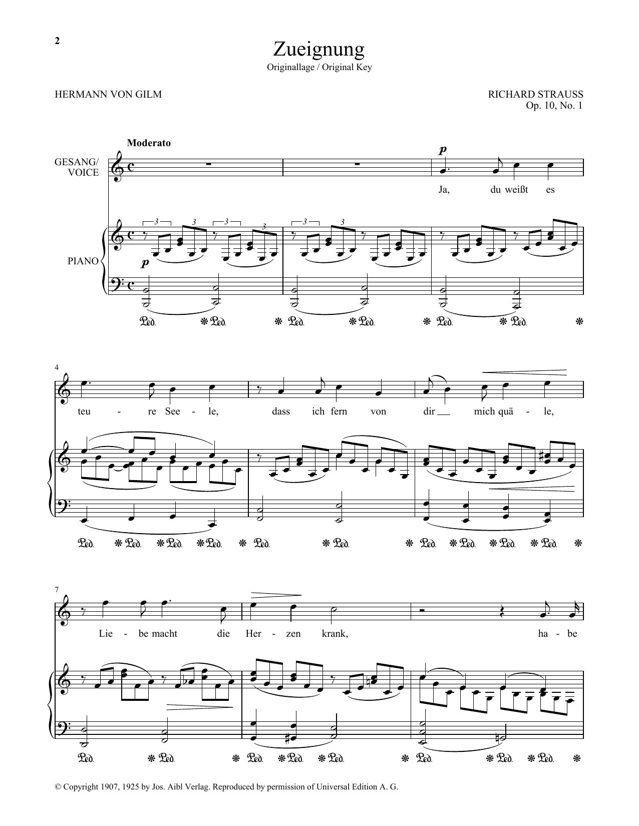 Produktbild zu: Zueignung (Op. 10, No. 1) (High Voice)