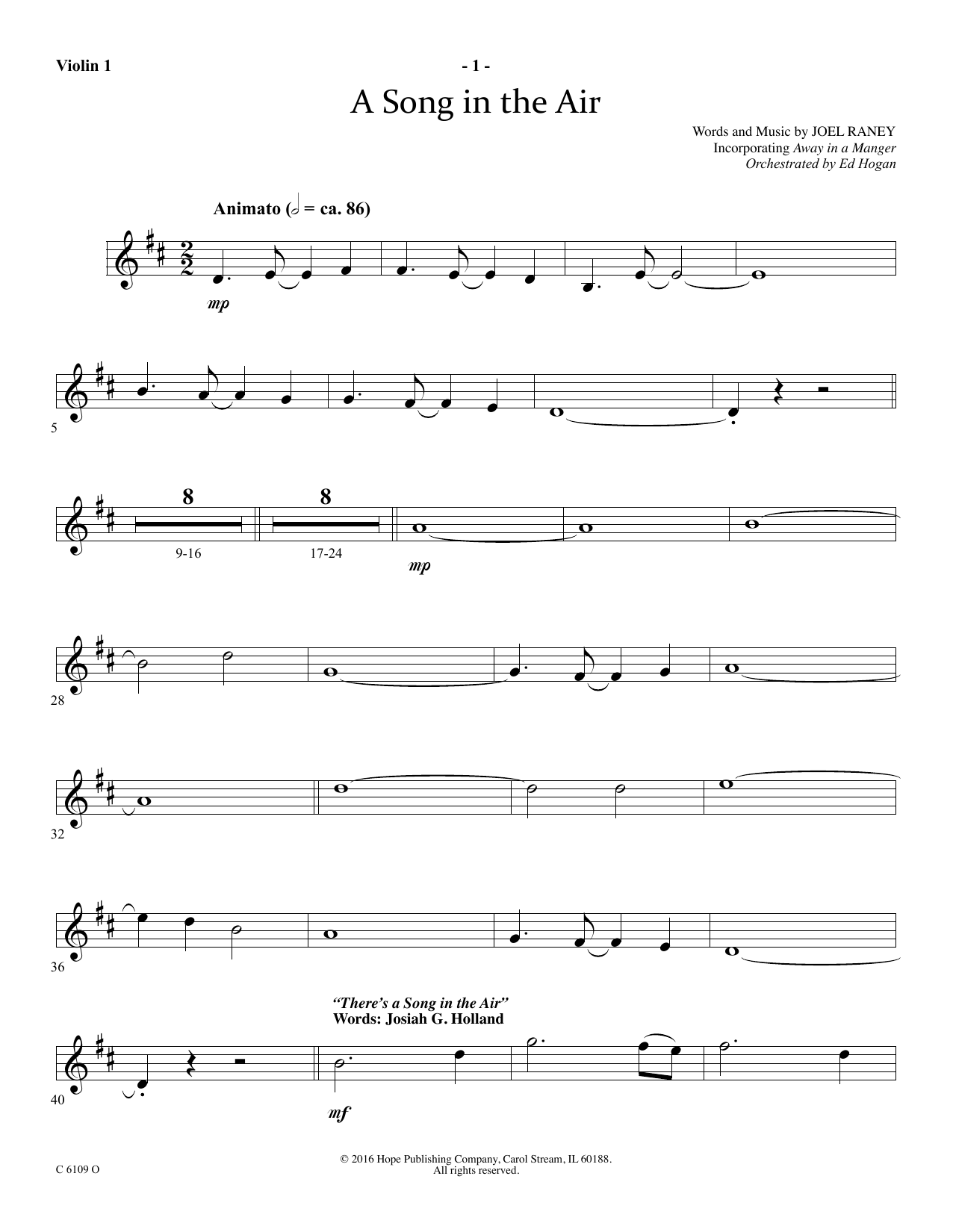 Produktbild zu: A Song In The Air - Violin 1