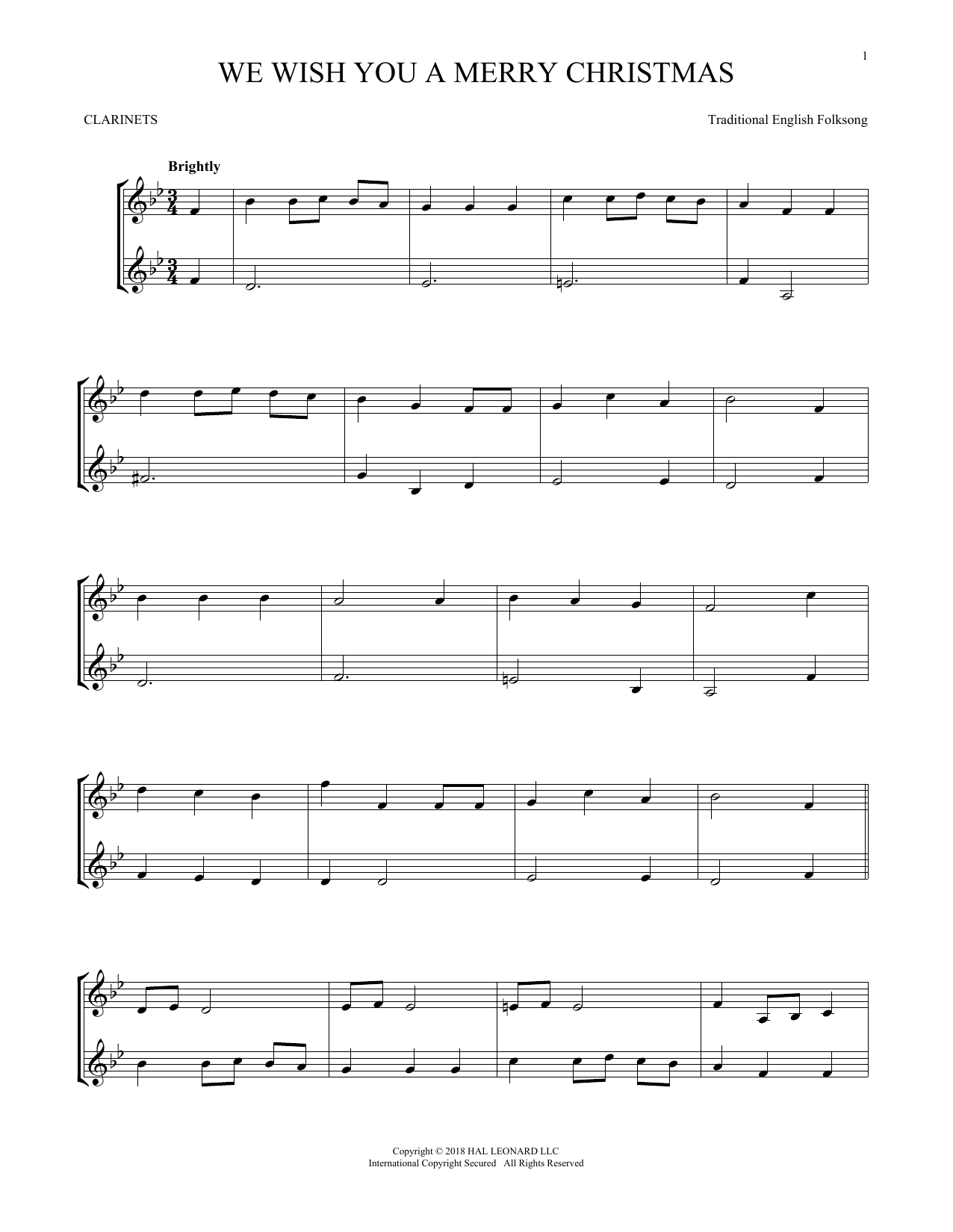 Product gallery: Page 1 of 1 We Wish You A Merry Christmas, Traditional English Folksong
