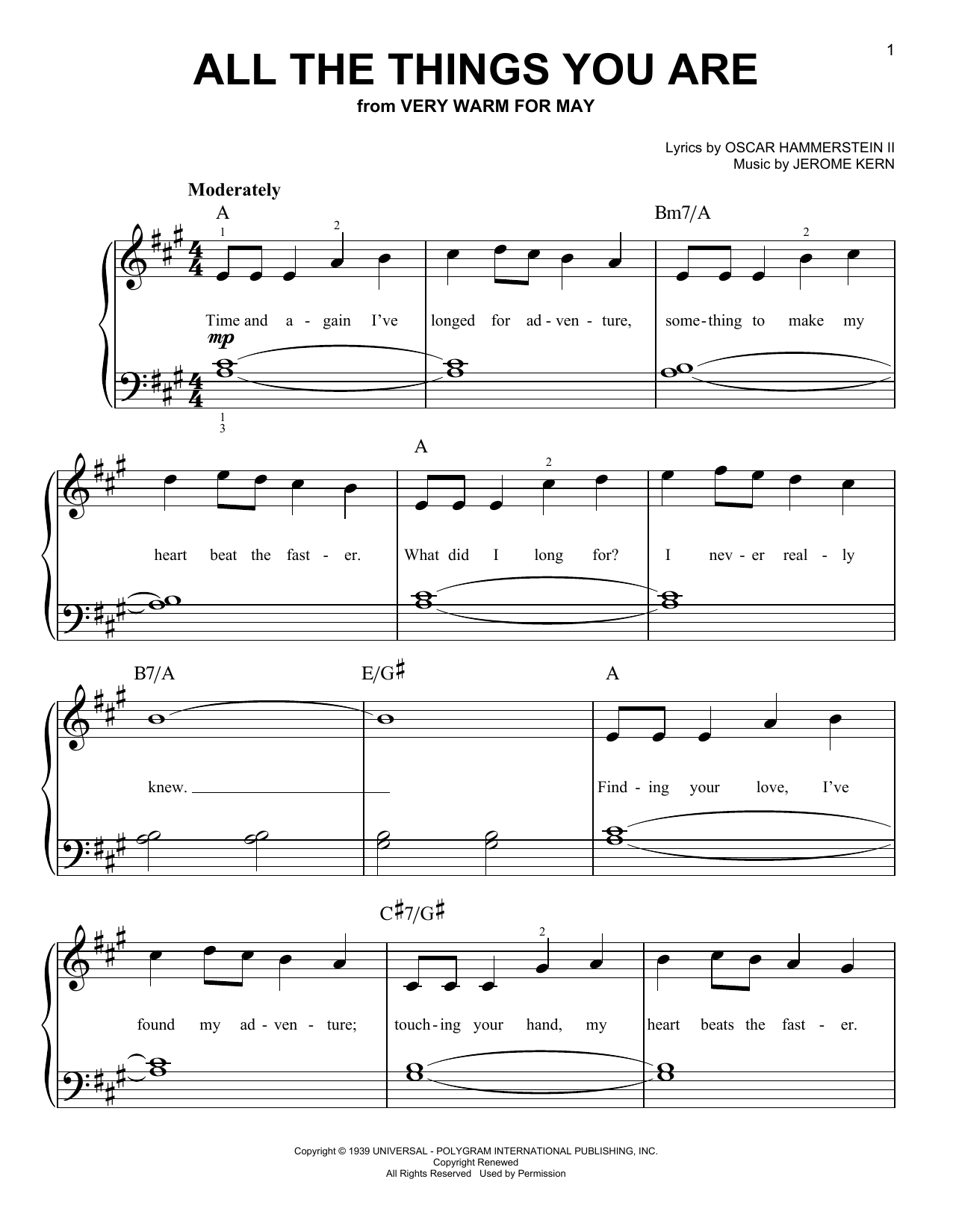 Produktgalerie: Seite 1 von 1 All The Things You Are, Jerome Kern, Klavier