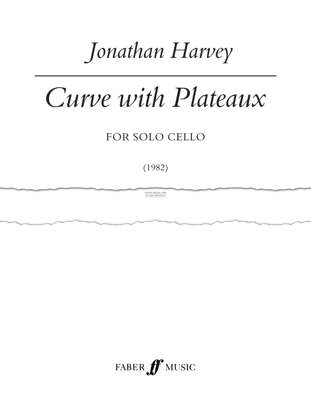 Produktgalerie: Seite 1 von 1 Curve with Plateaux, Jonathan Harvey, Violoncello