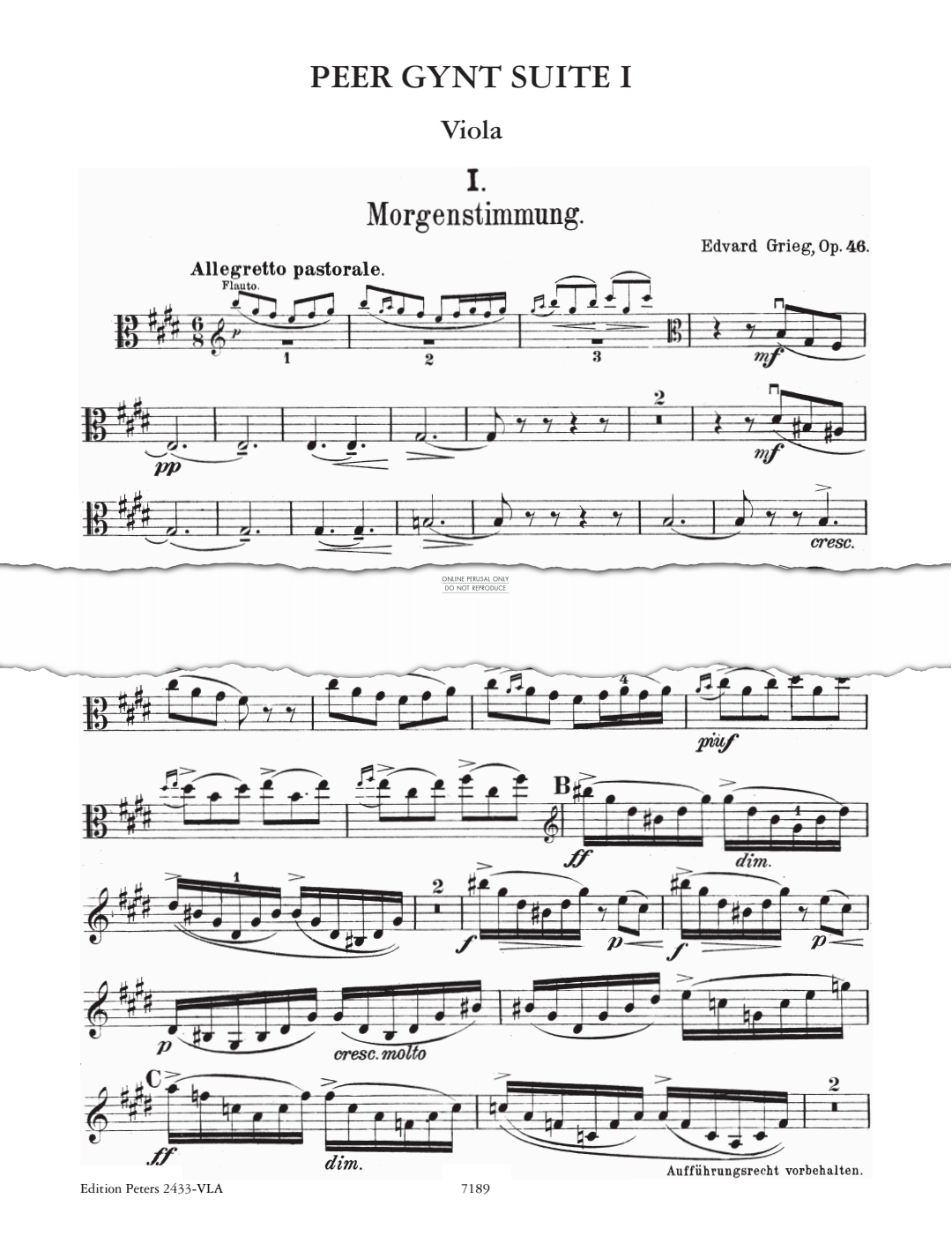 Produktbild zu: Peer Gynt Suite No. 1, Op. 46 (Viola)