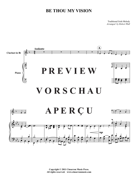 Product gallery: Page 2 of 4 Be Thou My Vision , , (clarinet in Bb + piano)