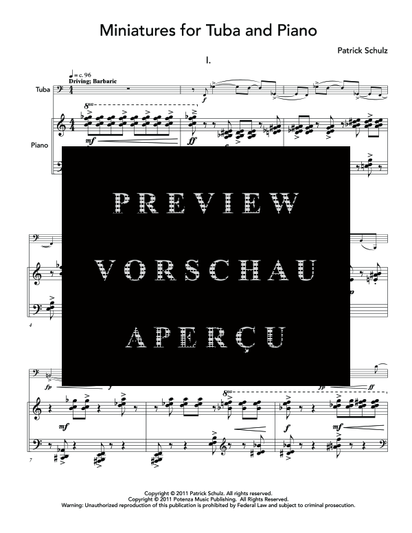 Product gallery: Page 5 of 11 Miniatures, , (tuba and piano)