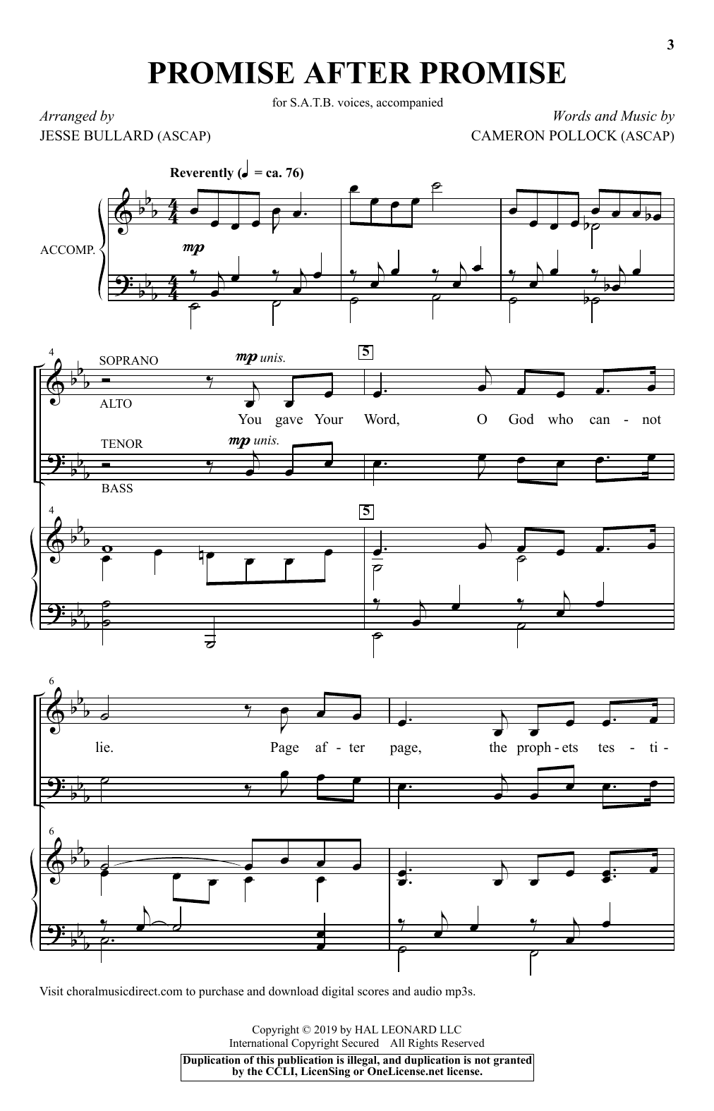 Product picture to: Promise After Promise (arr. Jesse Bullard)