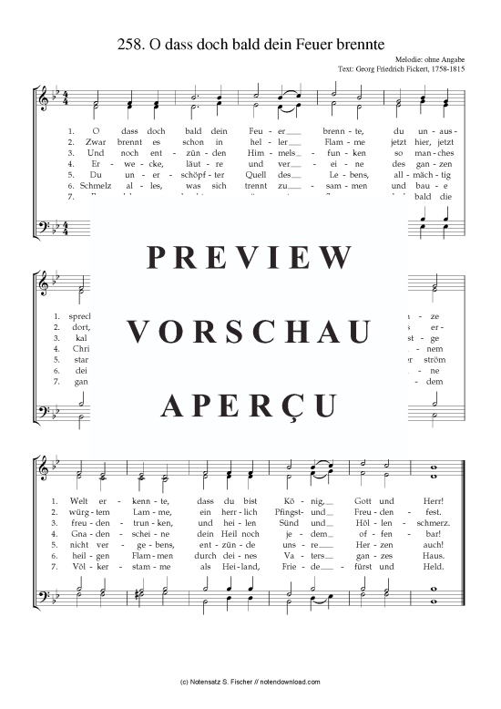 Produktgalerie: Seite 1 von 1 O dass doch bald dein Feuer brennte , , (Gemischter Chor)