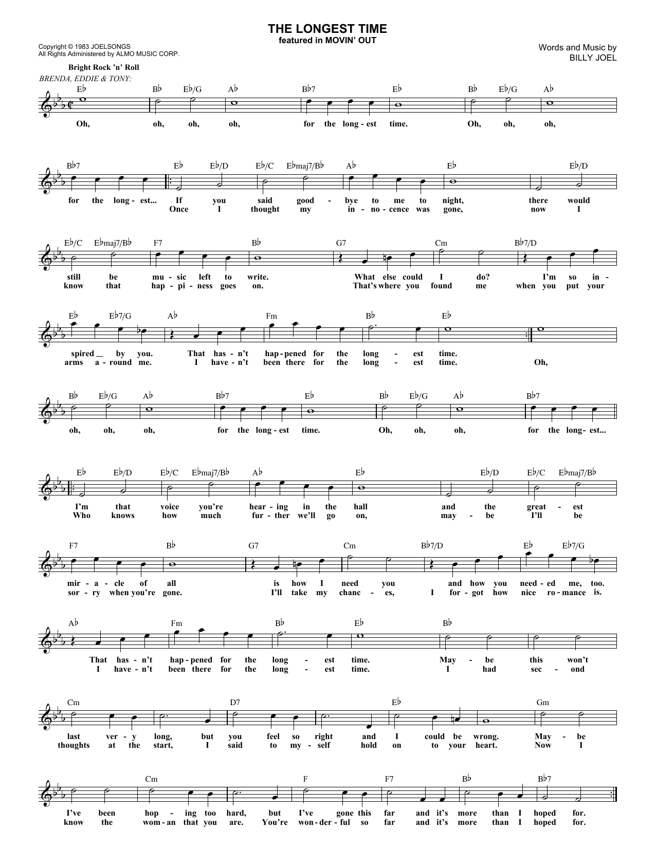 Produktgalerie: Seite 1 von 1 The Longest Time, Billy Joel, Melodieinstrument