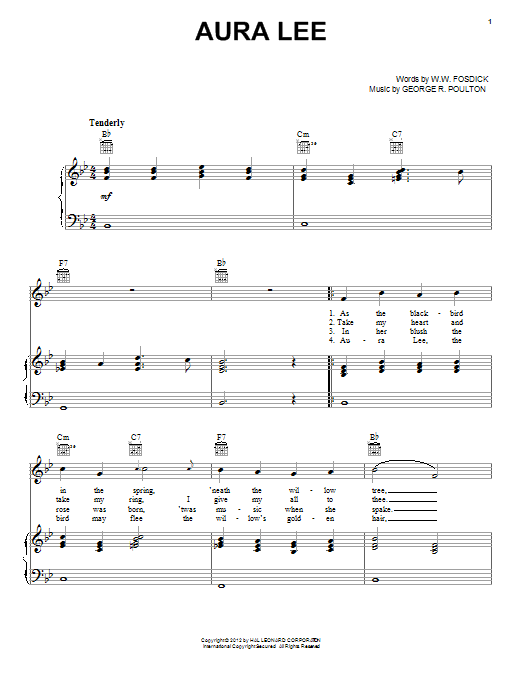 Produktgalerie: Seite 1 von 1 Aura Lee, George R. Poulton, Gesang, Gitarre, Klavier