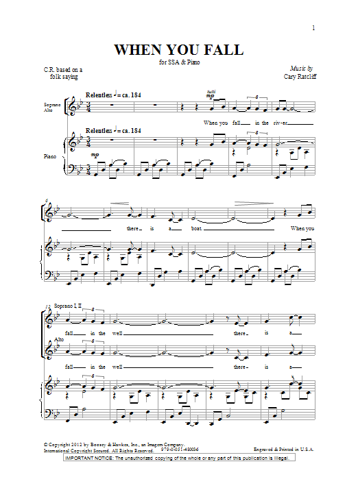Produktgalerie: Seite 1 von 1 When You Fall, Cary Ratcliff, Chor