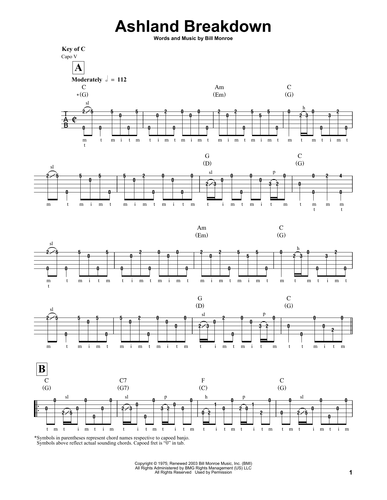 Produktgalerie: Seite 1 von 1 Ashland Breakdown, Bill Monroe, Banjo