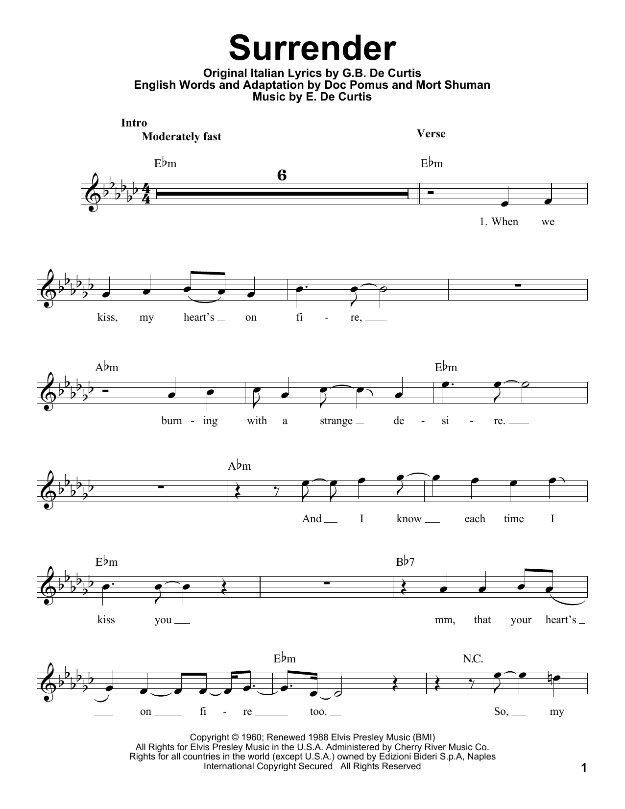 Produktgalerie: Seite 1 von 1 Surrender, Elvis Presley, Gesang