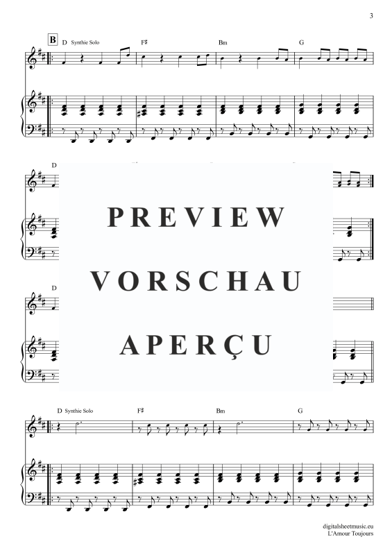 Produktgalerie: Seite 4 von 11 L'Amour Toujours, Gigi D'Agostino, Gesang mit Klavierbegleitung