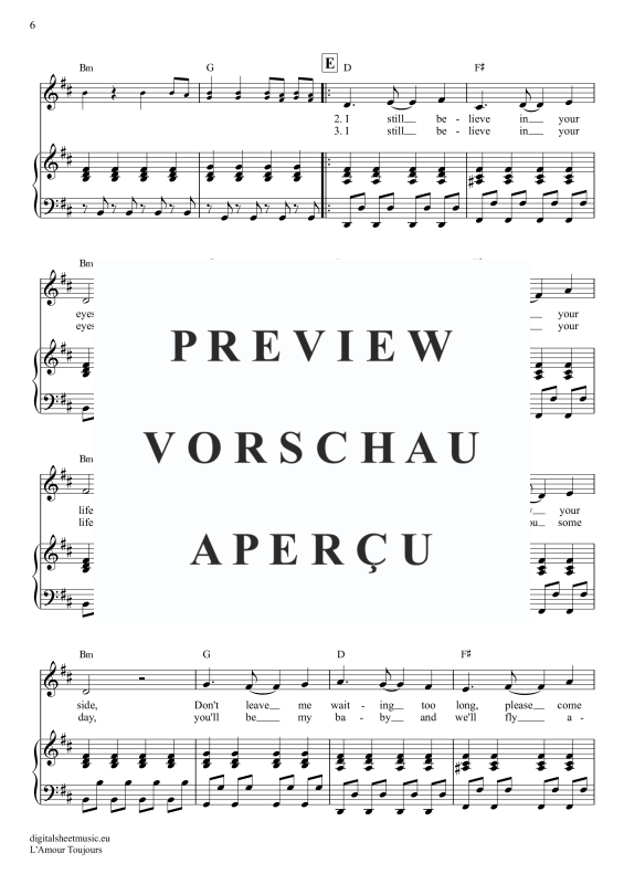 Produktgalerie: Seite 7 von 11 L'Amour Toujours, Gigi D'Agostino, Gesang mit Klavierbegleitung