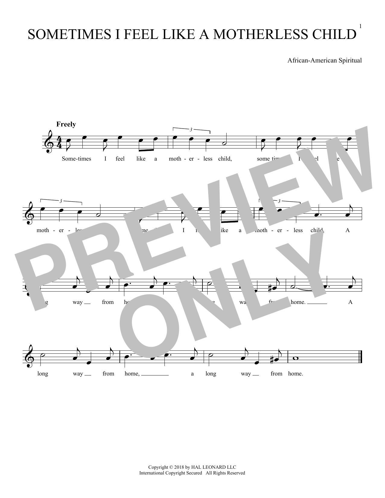 Product gallery: Page 1 of 1 Sometimes I Feel Like A Motherless Child, Traditional