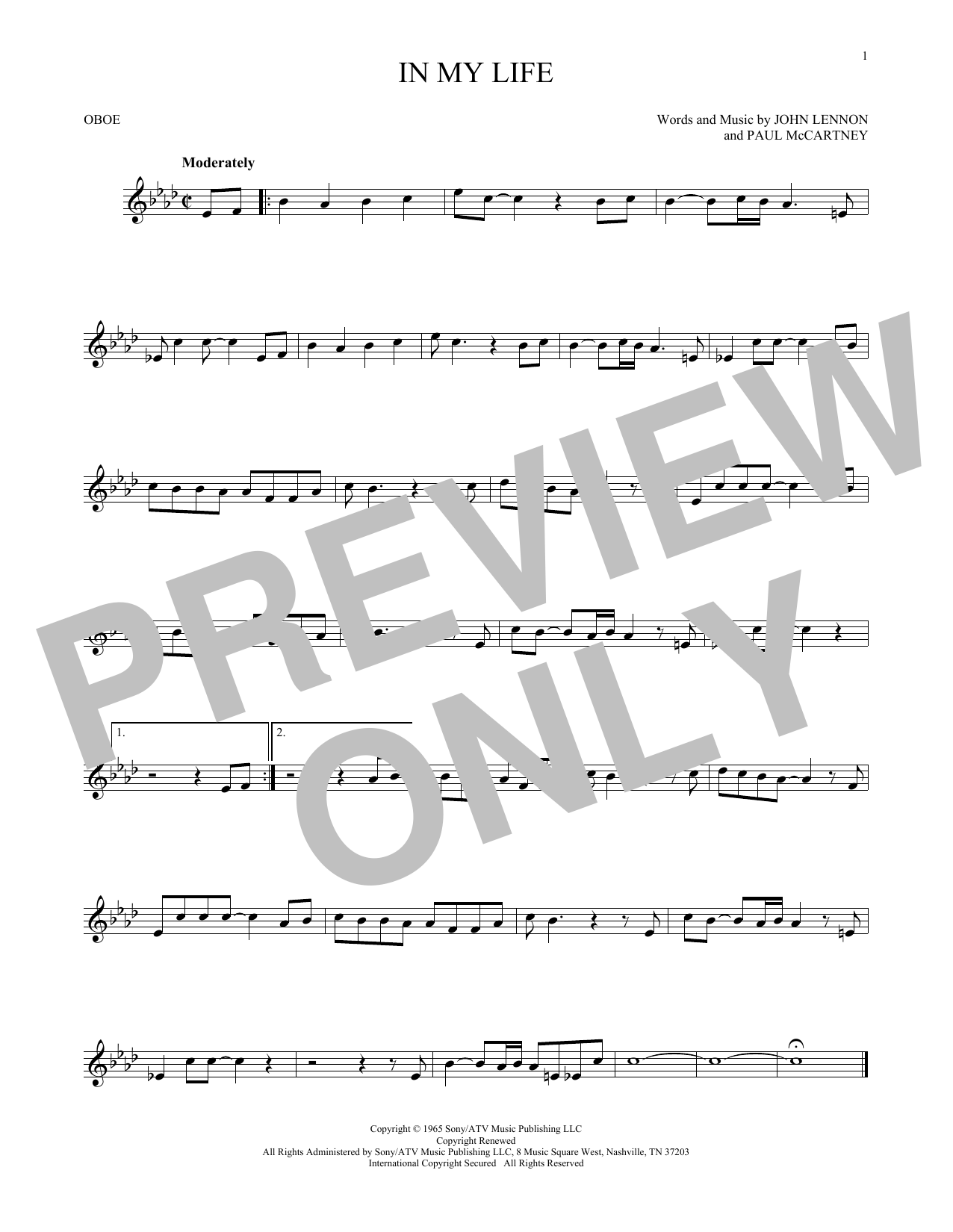 Produktgalerie: Seite 1 von 1 In My Life, The Beatles, Oboe